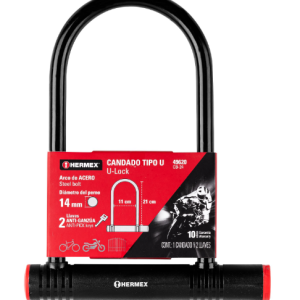 Candado rígido tipo "U" de 12 mm, Hermex